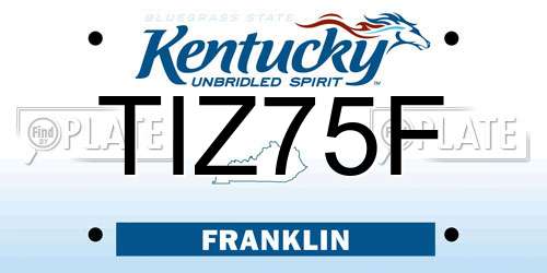 TIZ75F Kentucky License Plate