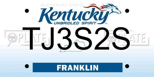 TJ3S2S Kentucky License Plate