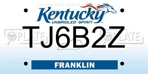 TJ6B2Z Kentucky License Plate
