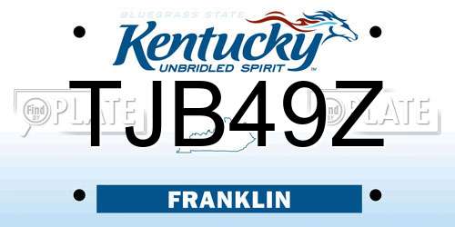 TJB49Z Kentucky License Plate