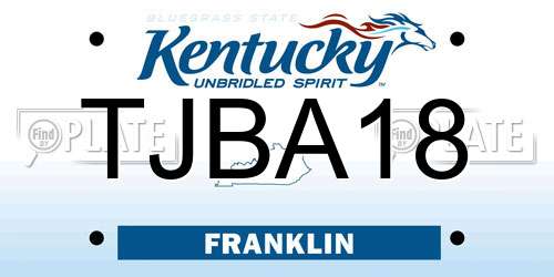 TJBA18 Kentucky License Plate