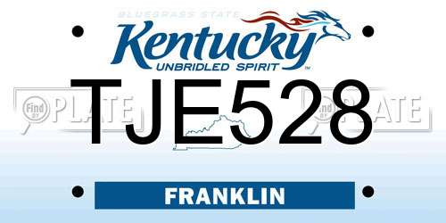 TJE528 Kentucky License Plate