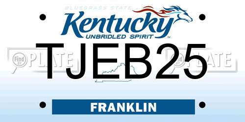 TJEB25 Kentucky License Plate