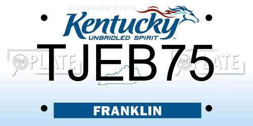 TJEB75 Kentucky License Plate