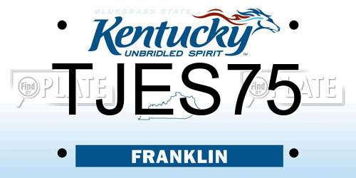 TJES75 Kentucky License Plate