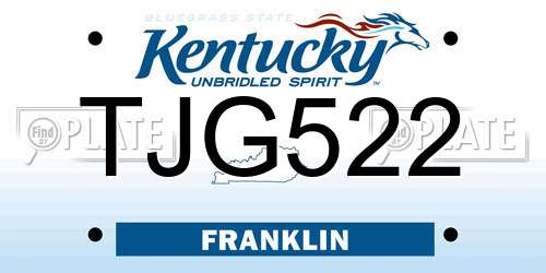 TJG522 Kentucky License Plate