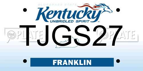 TJGS27 Kentucky License Plate