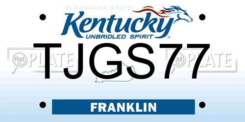 TJGS77 Kentucky License Plate
