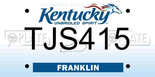 TJS415 Kentucky License Plate