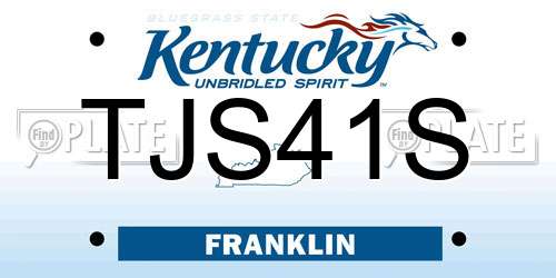 TJS41S Kentucky License Plate