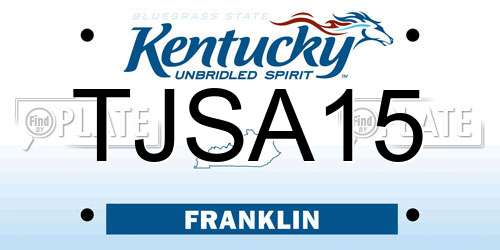 TJSA15 Kentucky License Plate