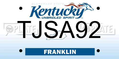 TJSA92 Kentucky License Plate