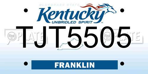 TJT5505 Kentucky License Plate