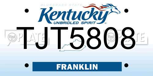 TJT5808 Kentucky License Plate