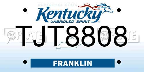TJT8808 Kentucky License Plate