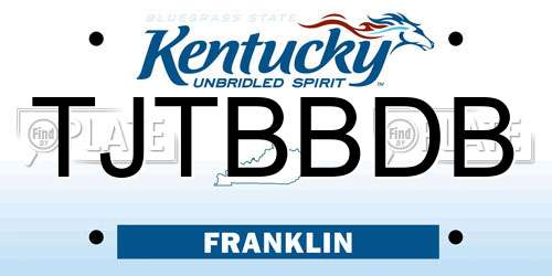 TJTBBDB Kentucky License Plate