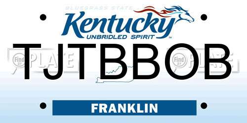 TJTBBOB Kentucky License Plate