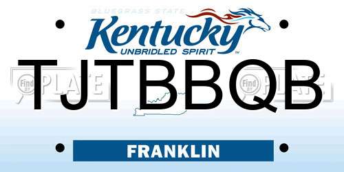 TJTBBQB Kentucky License Plate