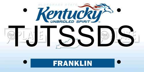 TJTSSDS Kentucky License Plate
