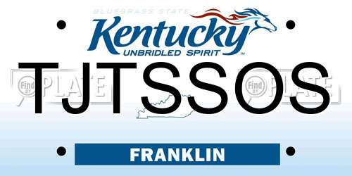 TJTSSOS Kentucky License Plate