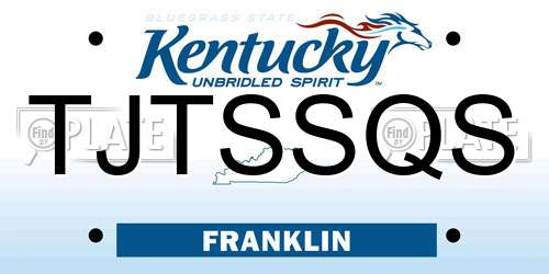 TJTSSQS Kentucky License Plate