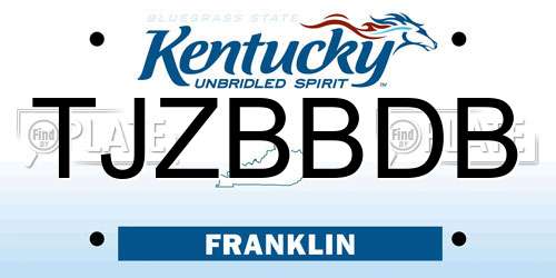 TJZBBDB Kentucky License Plate