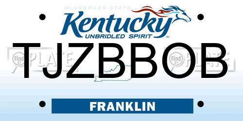 TJZBBOB Kentucky License Plate