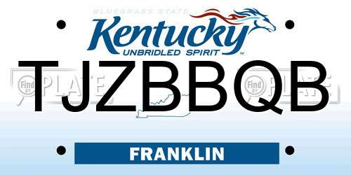 TJZBBQB Kentucky License Plate
