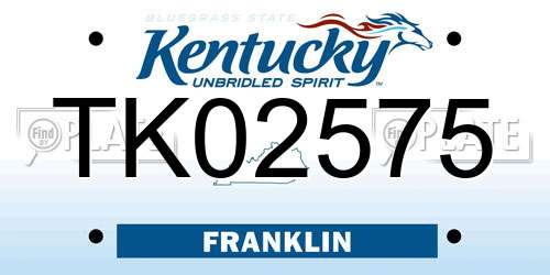 TK02575 Kentucky License Plate