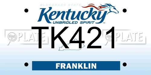 TK421 Kentucky License Plate