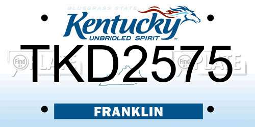 TKD2575 Kentucky License Plate