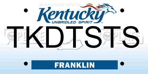 TKDTSTS Kentucky License Plate