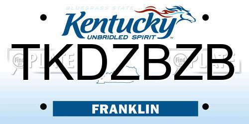 TKDZBZB Kentucky License Plate