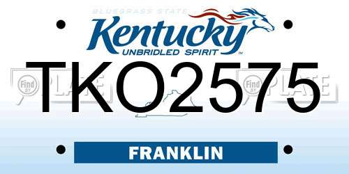 TKO2575 Kentucky License Plate
