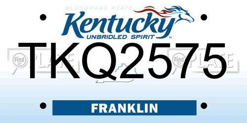TKQ2575 Kentucky License Plate