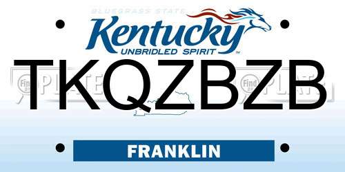 TKQZBZB Kentucky License Plate