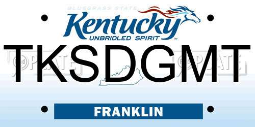 TKSDGMT Kentucky License Plate