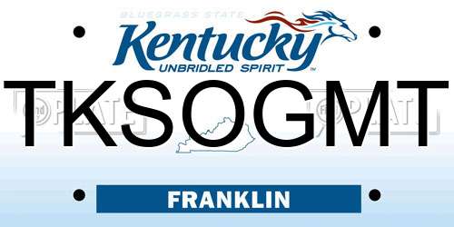 TKSOGMT Kentucky License Plate
