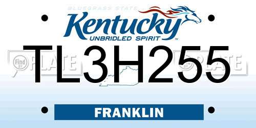 TL3H255 Kentucky License Plate