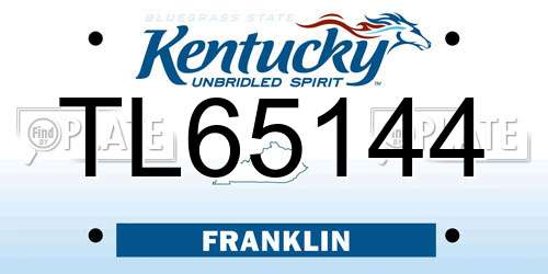 TL65144 Kentucky License Plate