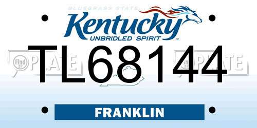 TL68144 Kentucky License Plate