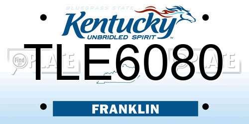 TLE6080 Kentucky License Plate