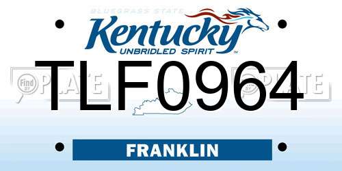 TLF0964 Kentucky License Plate