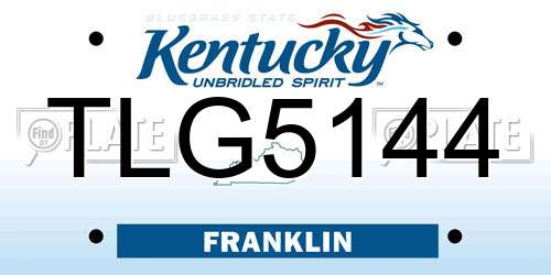 TLG5144 Kentucky License Plate