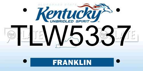 TLW5337 Kentucky License Plate