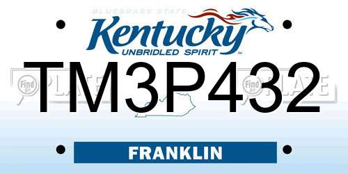 TM3P432 Kentucky License Plate