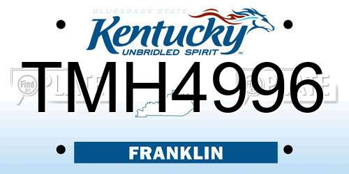 TMH4996 Kentucky License Plate