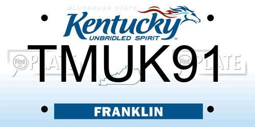 TMUK91 Kentucky License Plate