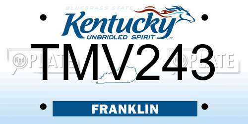 TMV243 Kentucky License Plate