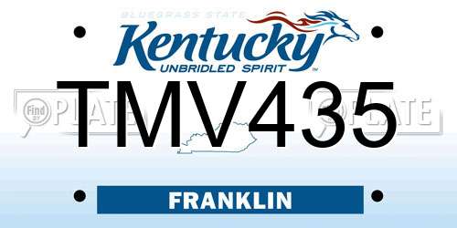 TMV435 Kentucky License Plate